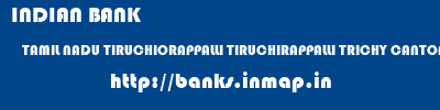 INDIAN BANK  TAMIL NADU TIRUCHIORAPPALLI TIRUCHIRAPPALLI TRICHY CANTONMENT  banks information 